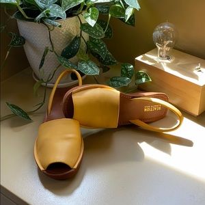 Reaction Shine Slingback Wedge Sandal in Yellow